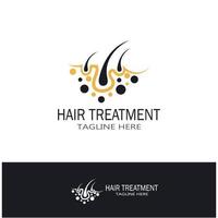 logotipo de tratamento capilar logotipo de transplante de cabelo ilustração de design de imagem vetorial vetor