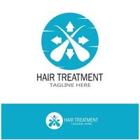 logotipo de tratamento capilar logotipo de transplante de cabelo ilustração de design de imagem vetorial vetor