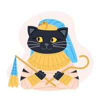 faraó do gato, personagem de halloween em estilo simples vetor