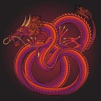 dragão japonês para tatuagem. tatuagem tradicional asiática de vetor de dragão