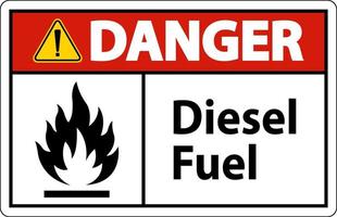 sinal de combustível diesel de perigo no fundo branco vetor