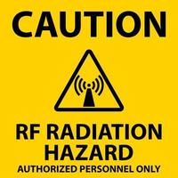 cuidado perigo de radiação rf autorizado apenas assinar em fundo branco vetor