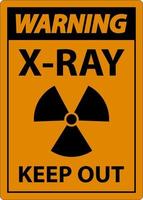 raio-x de advertência manter fora o sinal no fundo branco vetor