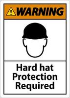 aviso de proteção de capacete obrigatório sinal em fundo branco vetor