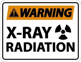 sinal de radiação de raio-x de advertência no fundo branco vetor