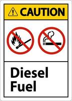 Atenção sinal de combustível diesel em fundo branco vetor