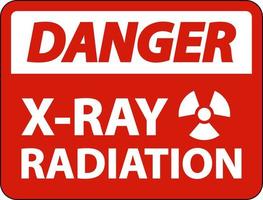 sinal de radiação de raio-x de perigo no fundo branco vetor