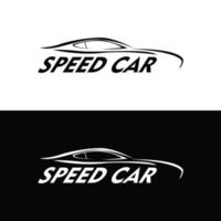 logotipo de linha simples de carro de velocidade vetor