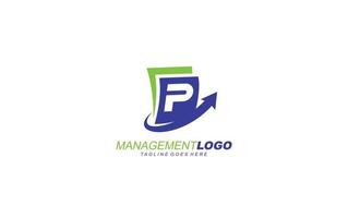 p gerenciamento de logotipo para empresa. carta modelo ilustração vetorial para sua marca. vetor