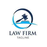 design de logotipo de lei minimalista azul. modelo de design de advogado ou notário. vetor editável