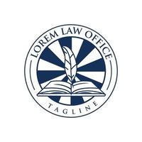 design de logotipo de lei minimalista azul. modelo de design de advogado ou notário. vetor editável