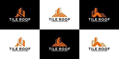 inspiração de design de logotipo plano de telhado de casa moderna vetor