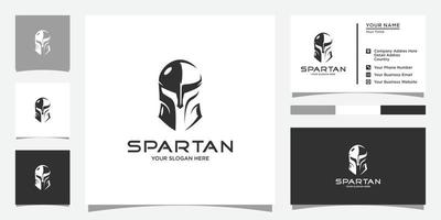 design de modelo de logotipo guerreiro espartano, ícone espartano, capacete espartano. vetor