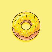 donut com cobertura de banana vetor