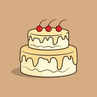 delicioso bolo de aniversário vetor
