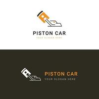 modelo de logotipo de carro de pistão, logotipo perfeito para empresas relacionadas à indústria automotiva. ilustração em vetor logotipo do carro.