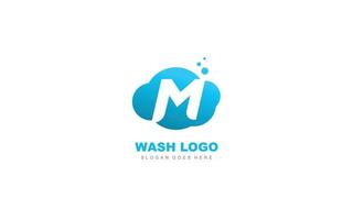 m logo cloud para empresa de branding. carta modelo ilustração vetorial para sua marca. vetor