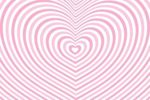 fundo abstrato ilusão de ótica com um coração rosa. vetor.