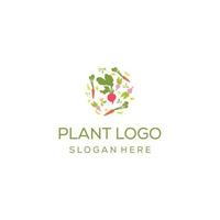 ícones de vegetais de design de logotipo de vetor. orgânico saudável vetor