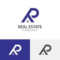 design de logotipo de vetor de letra moderna rp para imóveis, construção, casa, imóveis, construção, símbolo de logotipo de propriedade