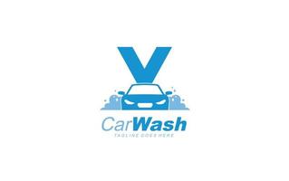 v logo carwash para identidade. ilustração vetorial de modelo de carro para sua marca. vetor