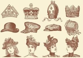 Chapéus e vetores da coroa