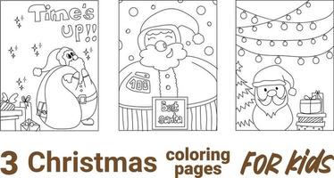 página para colorir de um boneco de neve bonito dos desenhos animados com árvore de natal. ilustração em vetor preto e branco sobre fundo branco.