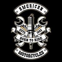 logotipo personalizado da motocicleta com chave cruzada vetor