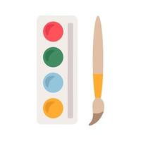 aquarela pinta escola multicolorida e pincel. ilustração vetorial para design ou decoração isolada. vetor