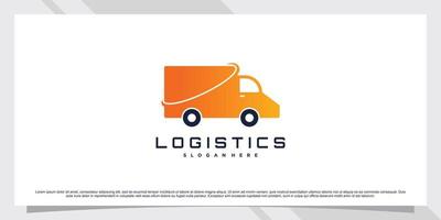 inspiração de design de logotipo de transporte de caminhão de logística para negócios vetor