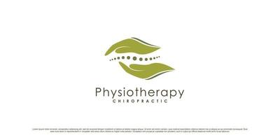 design de logotipo de fisioterapia para cuidados de saúde e médicos com vetor premium de conceito moderno criativo
