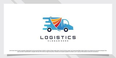 inspiração de design de logotipo de transporte de caminhão de logística para negócios vetor