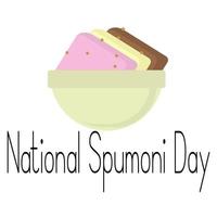 dia nacional do spumoni, sobremesa cremosa fria com três sabores vetor