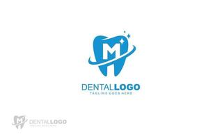 m logo dentista para empresa de branding. carta modelo ilustração vetorial para sua marca. vetor