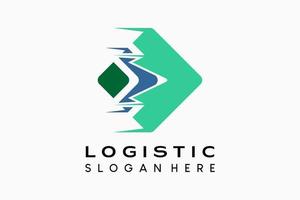 design de logotipo da empresa de logística, serviço de entrega. ícone de seta no conceito criativo em losango. ilustração vetorial moderna vetor
