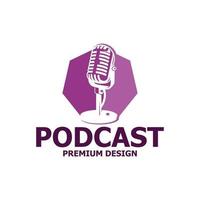 ilustração de logotipo de podcast de design vetorial vetor