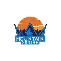 ilustração de logotipo de colina ou montanha, cenário natural, aventura, design vetorial vetor