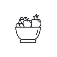 ícones de salada de frutas simbolizam elementos vetoriais para infográfico web vetor