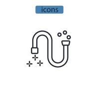 ícones de limpeza de dreno símbolo elementos vetoriais para web infográfico vetor