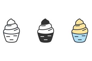 ícones de iogurte congelado simbolizam elementos vetoriais para infográfico web vetor