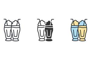 ícones de milkshake simbolizam elementos vetoriais para web infográfico vetor