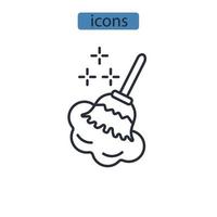 ícones de vassoura símbolo elementos vetoriais para web infográfico vetor