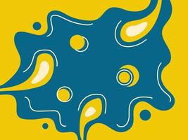 fluido plano abstrato com fundo amarelo e azul vetor