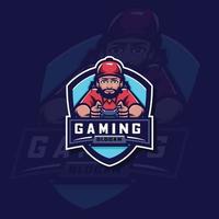 logotipo do jogador de esports vetor