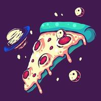 ilustração de pizza espacial vetor