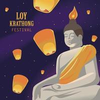 festival loy krathong vetor