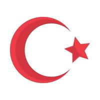 lua e estrela turquia bandeira vetor