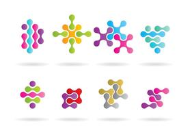 Logos de nanotecnologia vetor