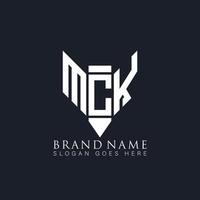 design de logotipo de carta mck em fundo preto. conceito de logotipo de letra de letras de lápis de monograma criativo mck. mck design de logotipo de vetor abstrato plano moderno exclusivo.