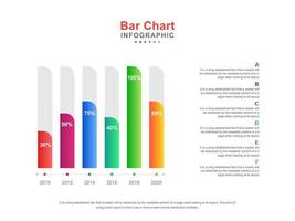 modelo de gráfico de barras colorido com números vetor